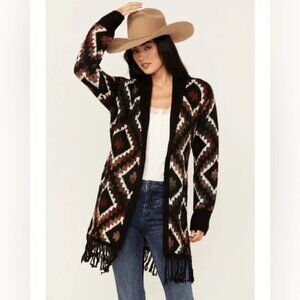 Idyllwind Black and Brown Patterned Cardigan